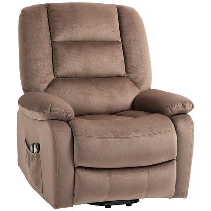 Electric Riser and Recliner Chair with Vibration Massage, Heat, Side Pocket, Brown