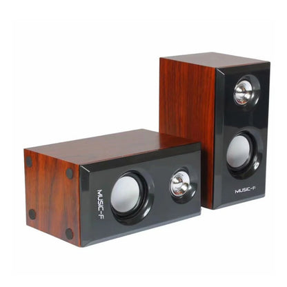 Wooden USB Speaker, Home Multimedia Desktop Laptop Computer PC Dual Speakers