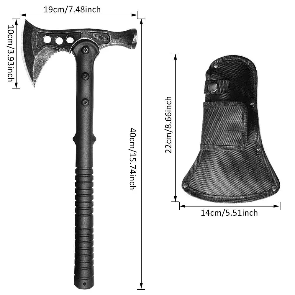 2 in 1 Log Wood Axe Tomahawk Army Outdoor Camping Hand Tool