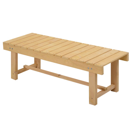 Outdoor Indoor Garden Wooden 2 Seater Bench Patio Loveseat Fir 110L X 38W X 35H Cm Natural