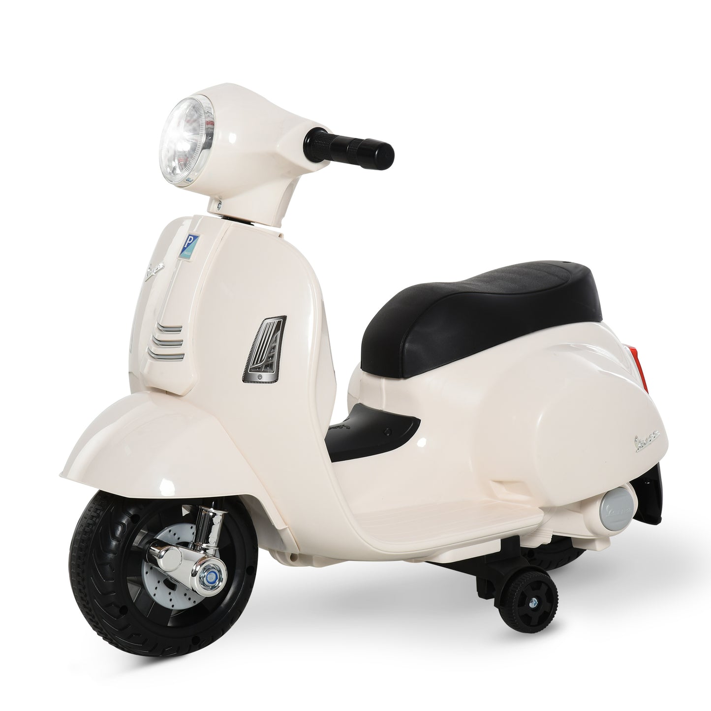 Vespa Licensed Kids Ride On Motorcycle 6V Battery Powered Electric Tricycle Toys For 18-36 Months With Horn Headlight