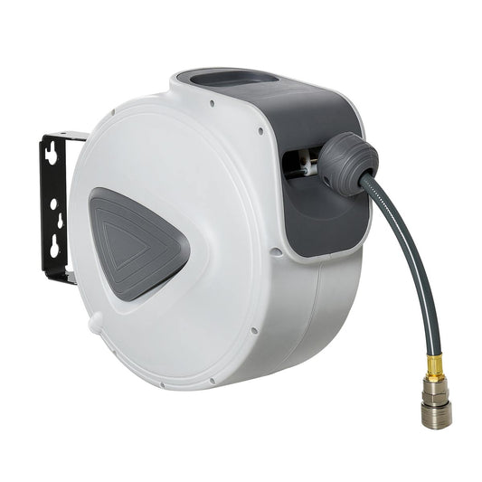 DURHAND Retractable Air Hose Pipe Reel Auto Self-Winding Wall Mounted 1/4" 10m+90cm