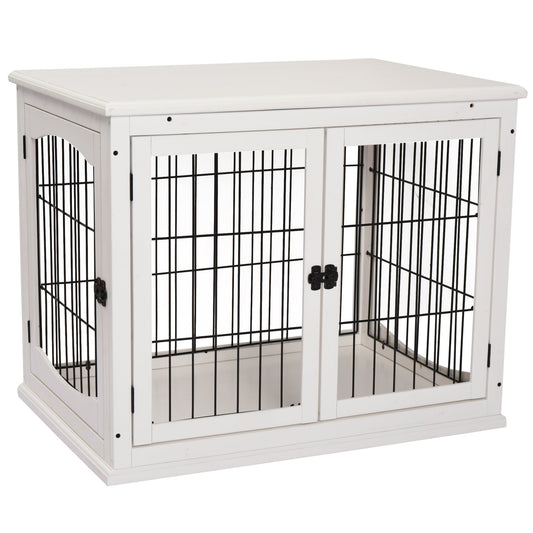 Mdf 3-Door Small Indoor Pet Dog House Training Cage White