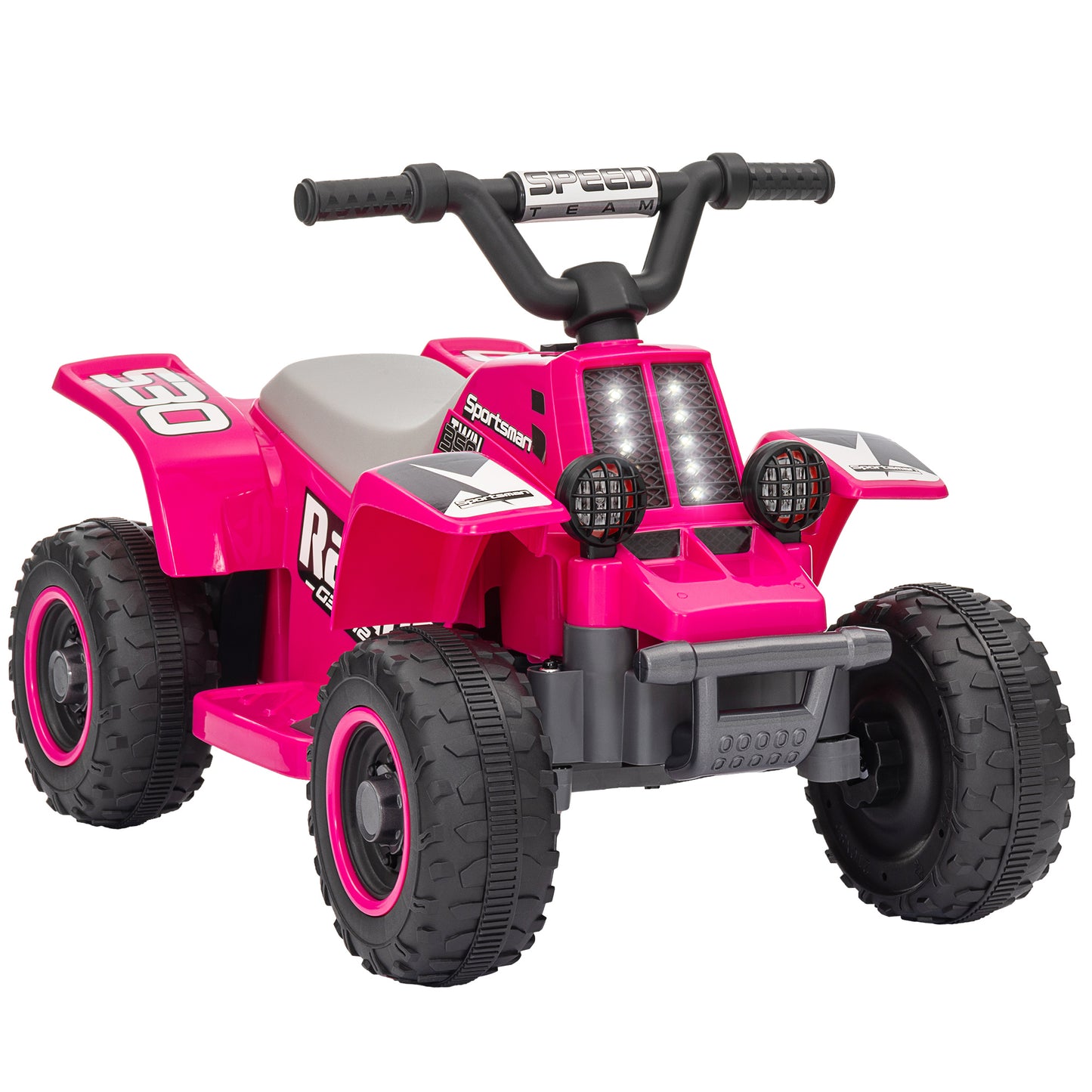 AIYAPLAY 6V Electric Quad Bike for Kids, Ride On ATV w/ Forward Backward, Headlights, for 18-36 Months