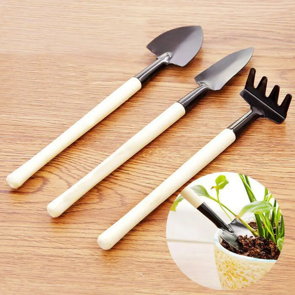 3 Piece Set Of 3 Portable Mini Plant Tools Rake Planter Shovel Soil Scoop Decorative Planting Tools