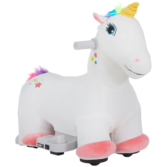 AIYAPLAY 6V Electric Ride on Unicorn, Battery Powered Kids Ride on Animal Toy with Music Forward Control, for 18-36 Months