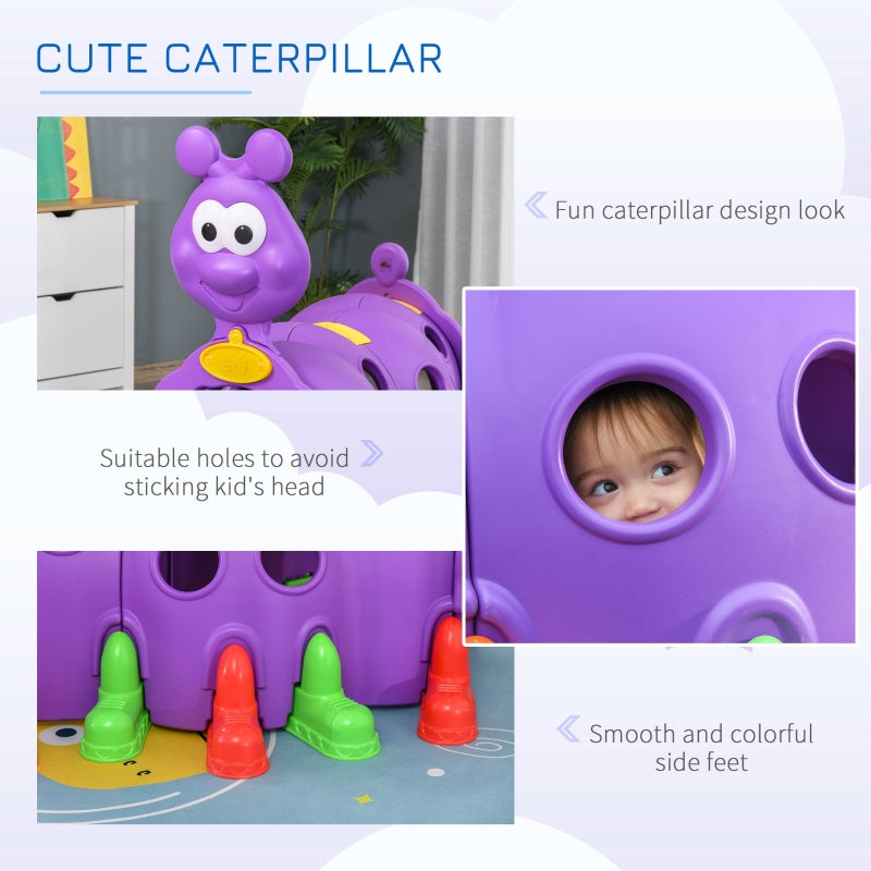 Children's Kids Play Caterpillar Crawling Tunnel For Ages 3-6 Years - Purple