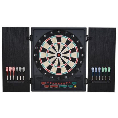 Electronic Dartboard Set, 27 Games Modes and 202 Variations, LED & 12 Soft Tip Darts and Cabinet to Storage, Ready-to-Play Multi-Game Option Darts Machine