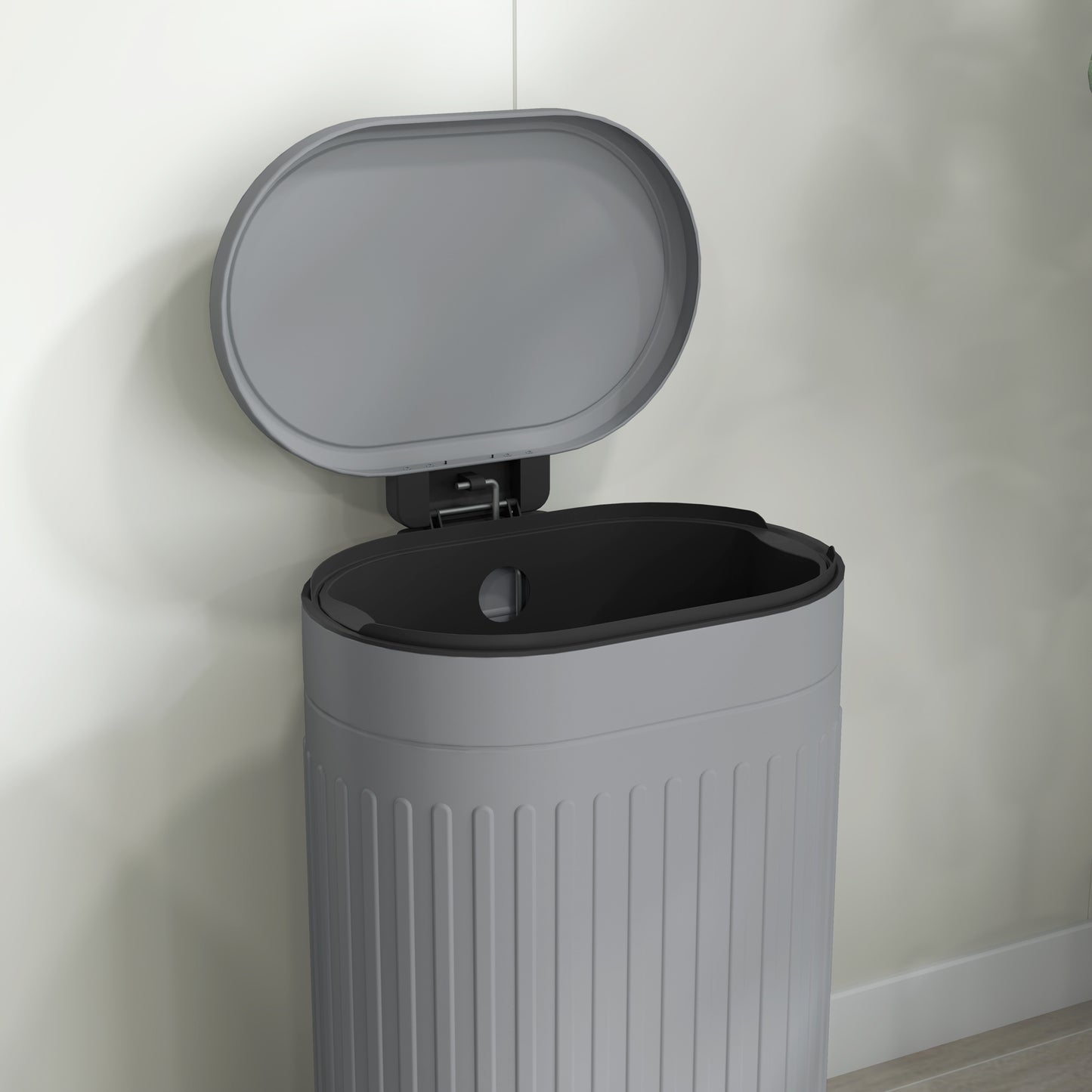 30 Litre Pedal Bin, Fingerprint Proof Kitchen Bin with Soft-close Lid, Metal Rubbish Bin with Foot Pedal and Removable Inner Bucket, Grey