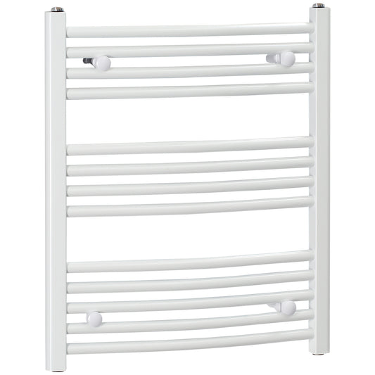 Straight Heated Towel Rail, Hydronic Bathroom Ladder Radiator Towel Warmer For Central Heating 600mm x 700mm, White