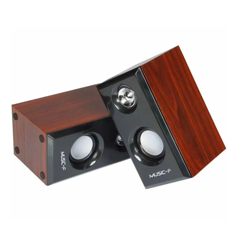 Wooden USB Speaker, Home Multimedia Desktop Laptop Computer PC Dual Speakers