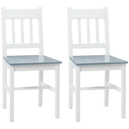 Dining Chairs Set of 2, Kitchen Chair with Slat Back, Pine Wood Structure for Living Room and Dining Room