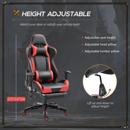 Gaming Executive Luxury Office Work Chair, PU Leather-Red