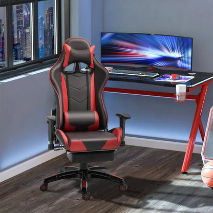 Gaming Executive Luxury Office Work Chair, PU Leather-Red