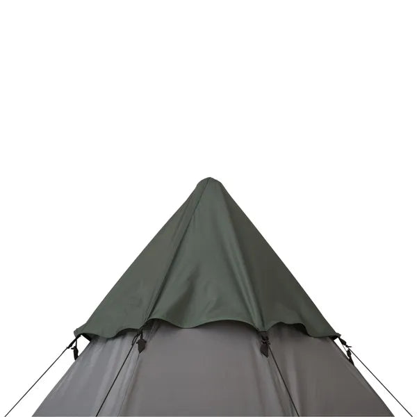 Outsunny 6 Men Teepee Tent Camping Family Tent W/ Mesh Windows Zipped Door Carry Bag Outdoors