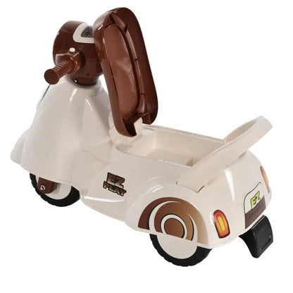 Toddlers Musical Plastic Push Tricycle White/Brown