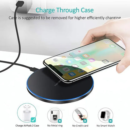 Up to 50W Super Fast Charging Wireless Charger Pad Docking Station For Mobile Phone Airpods Apple iPhone 14 13 12 11 Pro X Xs Xr 8plus Samsung S22 S21 S20 S10 S9 Huawei