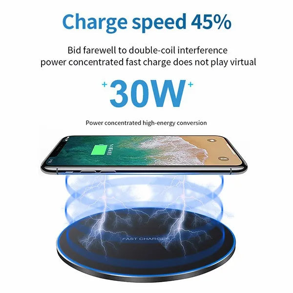 Up to 50W Super Fast Charging Wireless Charger Pad Docking Station For Mobile Phone Airpods Apple iPhone 14 13 12 11 Pro X Xs Xr 8plus Samsung S22 S21 S20 S10 S9 Huawei