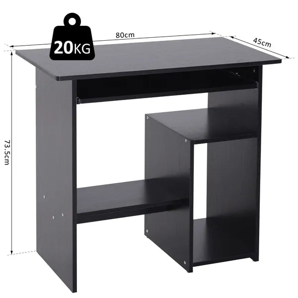 Modern Computer Desk, 80Lx45Wx73.5H Cm, Particle Board-Black