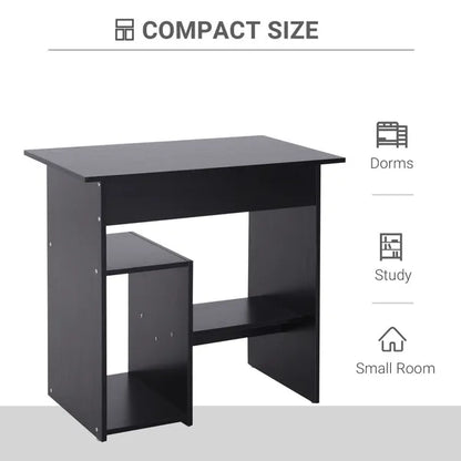 Modern Computer Desk, 80Lx45Wx73.5H Cm, Particle Board-Black