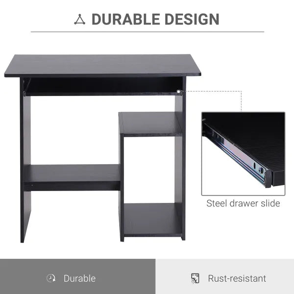 Modern Computer Desk, 80Lx45Wx73.5H Cm, Particle Board-Black