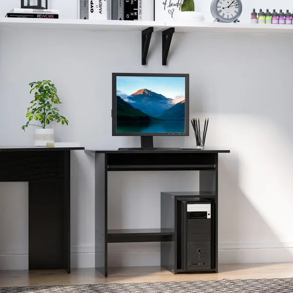 Modern Computer Desk, 80Lx45Wx73.5H Cm, Particle Board-Black