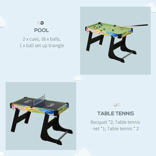 4-In-1 Indoor Classic Games Room Sports Game Table Tennis Football Ice Hockey Billiards