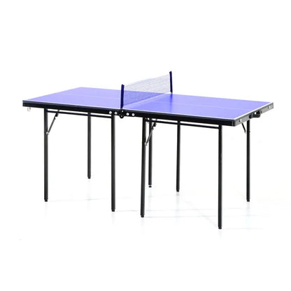 Folding Mini Compact Table Tennis Top Ping Pong Table Set Professional Net Games Sports Training Play Blue