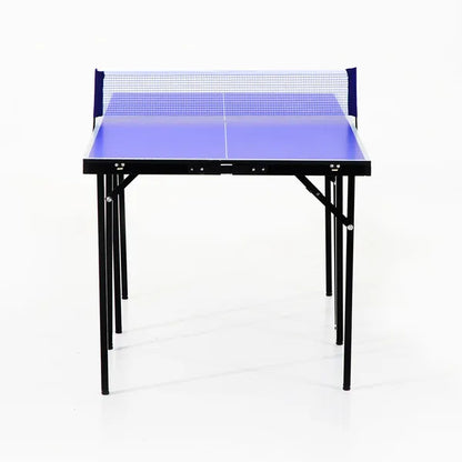 Folding Mini Compact Table Tennis Top Ping Pong Table Set Professional Net Games Sports Training Play Blue