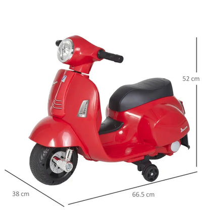 Vespa Licensed Kids Ride On Motorcycle 6V Battery Powered Electric Tricycle Toys For 18-36 Months With Horn Headlight