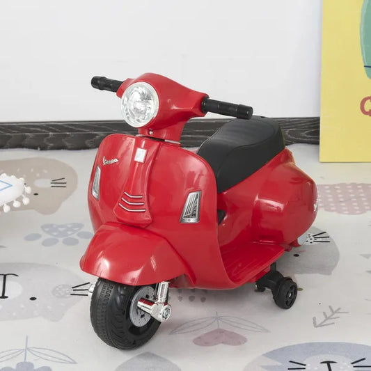 Vespa Licensed Kids Ride On Motorcycle 6V Battery Powered Electric Tricycle Toys For 18-36 Months With Horn Headlight