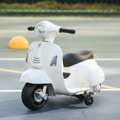 Vespa Licensed Kids Ride On Motorcycle 6V Battery Powered Electric Tricycle Toys For 18-36 Months With Horn Headlight