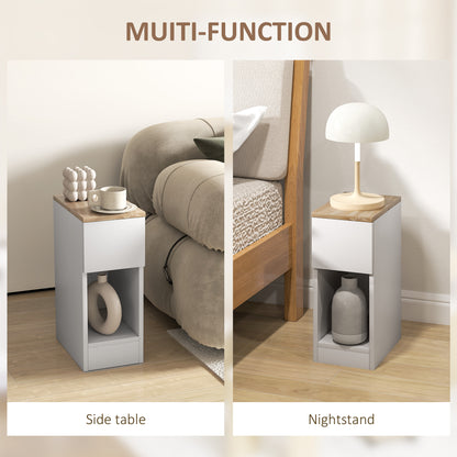 Set of Two Modern Storage Bedside Tables - White