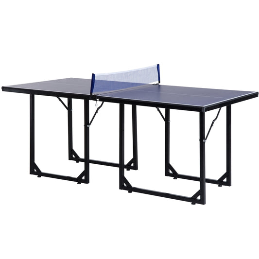 6ft 182cm Mini Table Tennis Table Folding Ping Pong Table with Net Multi-Use Table for Indoor Outdoor Game, Blue