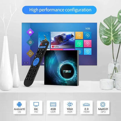 T95 Smart Set Top Tv Box Android 10 Support 6K 30FPS YouTube Google Play Google Voice Assistant