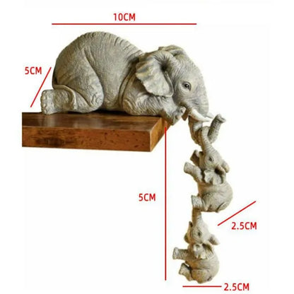 3pcs/set Hanging Painted Table Decor Cute Elephant Figurines Resin Ornaments