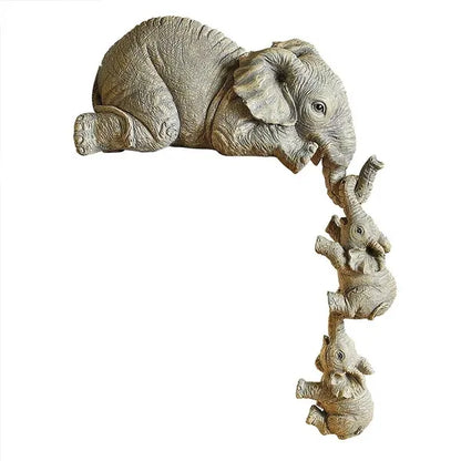 3pcs/set Hanging Painted Table Decor Cute Elephant Figurines Resin Ornaments