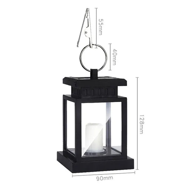 Pack Of 2 Solar Hanging Lantern Outdoor Solar Pathway Lights Candle Effect Stake Garden Patio Yard