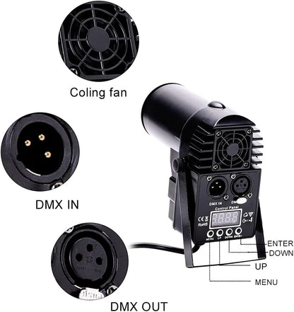 U`King LED Pinspot Lights with 30W RGBW Stage Spotlight Effect by DMX 512 [Energy Class A+++]