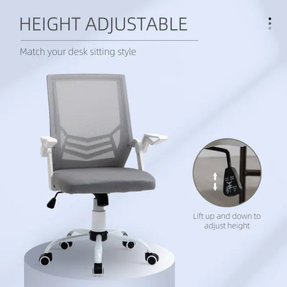 Mesh Home Office Desk Chair Swivel Task Computer With Lumbar Support - Grey