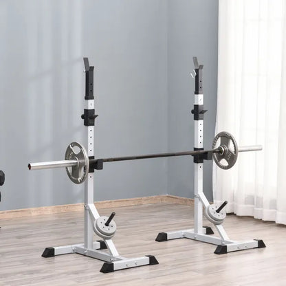 Weights Bar Barbell Rack Squat Stand Adjustable Portable Weight Lifting Suitable For Home Gym Training Work Out