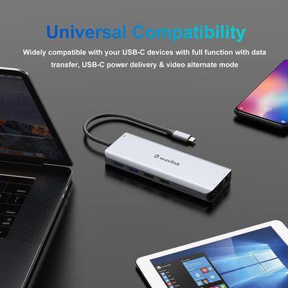 USB C Docking Station, WAVLINK 13 in 1 Multiport USB C Adapter Docking Station Hub With 2 HDMI 4K Display  Port 5 USB 89W PD