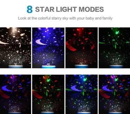 8 Colour Lights Changed Star Night Light Projector Galaxy Led Rotating Toy For Bedroom Kids Sensory Lights