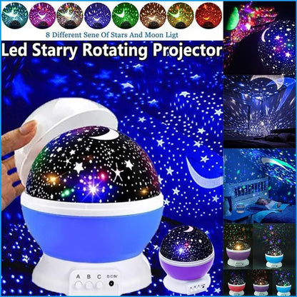 8 Colour Lights Changed Star Night Light Projector Galaxy Led Rotating Toy For Bedroom Kids Sensory Lights