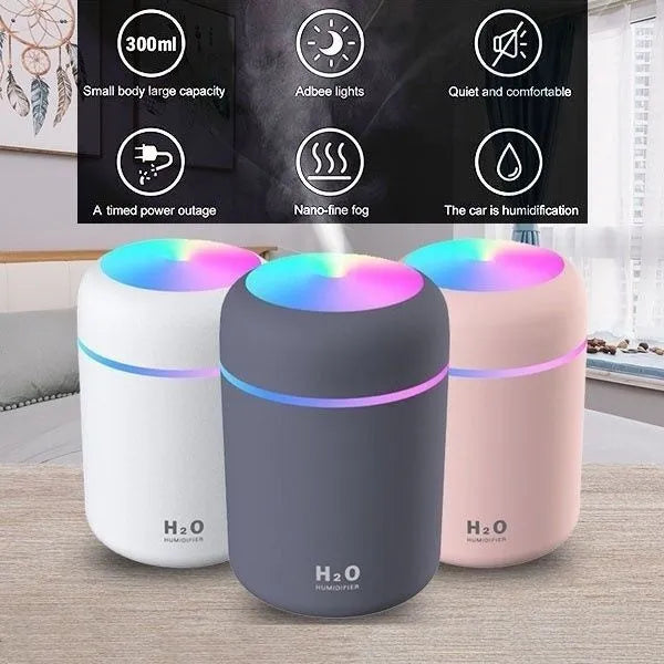 USB Electric Air Purifier Ultrasonic Humidifier Essential Oil Aromatherapy Cool Mist Maker With 2 Adjustable Modes