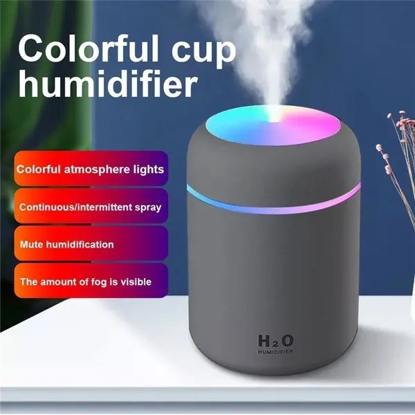 USB Electric Air Purifier Ultrasonic Humidifier Essential Oil Aromatherapy Cool Mist Maker With 2 Adjustable Modes