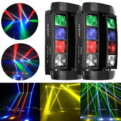 LED Moving Head Mini Spider Light RGBW 4 in 1 Stage Lights DMX Music Mode for DJ Disco Party Stage Lighting 120W