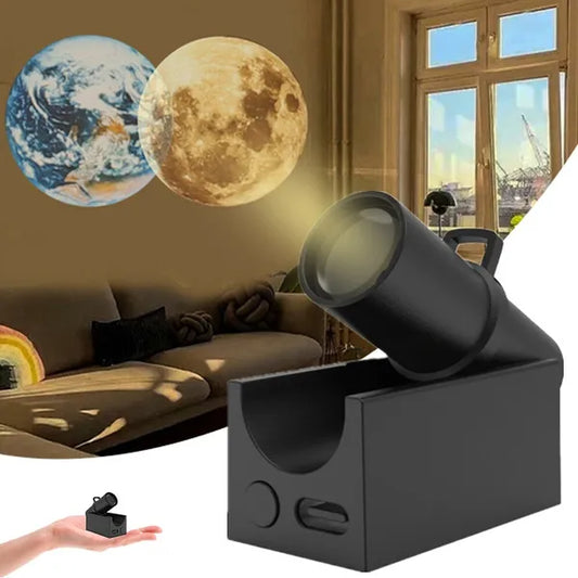 Mini 2 In 1 Earth Moon Projection Lamp Atmosphere Night Light For Bedroom Party Photography Decor