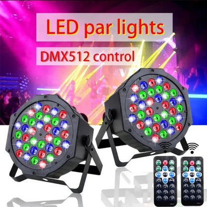 PAR Light 36LEDs RGB with Wireless Remote Sound Activated DMX Control for DJ Party Stage Effect Lighting