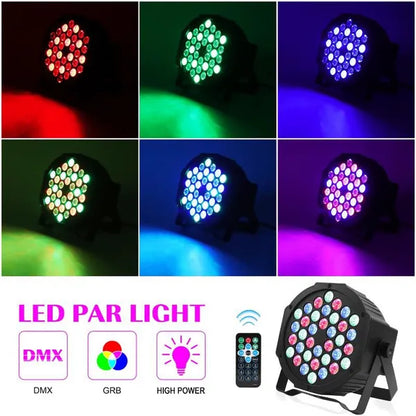 PAR Light 36LEDs RGB with Wireless Remote Sound Activated DMX Control for DJ Party Stage Effect Lighting